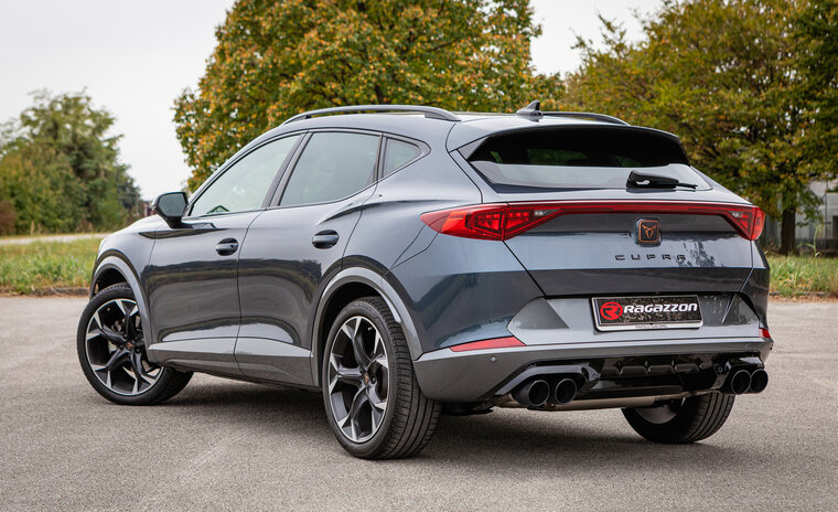 Stainless steel rear silencer left/right each with round Carbon Shot tail pipe 2 / 100 mm staggered Oversized exhaust pipe diameter 60 mm&nbsp;