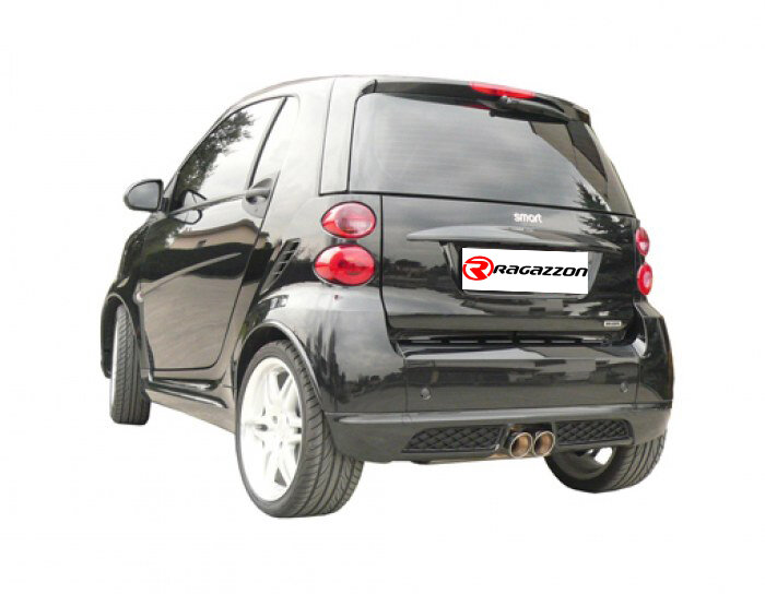 Stainless steel rear silencer with central round Sport Line tail pipe 2x80 mm + Homologated metallic catalyst Requires ECU remap&nbsp;