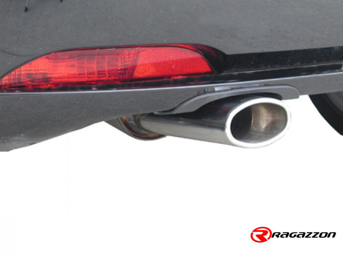 Stainless steel rear silencer with oval Sport Line tail pipe 110 x 65 mm Hydroforming Technology