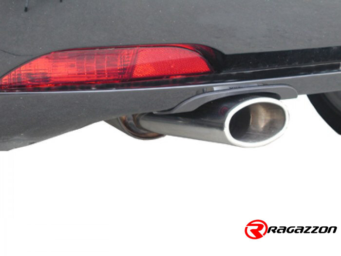 Stainless steel rear silencer with oval Sport Line tail pipe 110 x 65 mm Hydroforming Technology