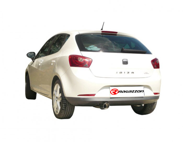 Stainless steel rear silencer with round Sport Line tail pipe 2x70 mm - Original rear bumper modification is required