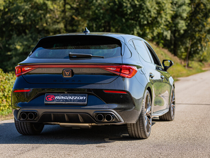 Stainless steel rear silencer left/right each with round Carbon Shot tail pipe 100 mm&nbsp; Oversized exhaust pipe diameter 70 mm