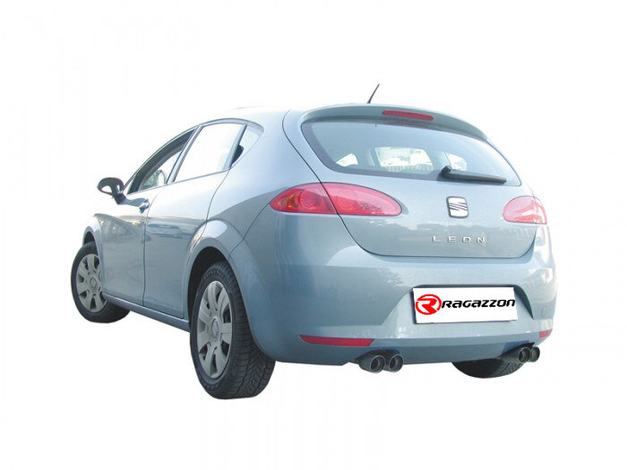 Stainless steel rear silencer left/right each with oval tail pipe 128x80 mm - Original rear bumper modification is required