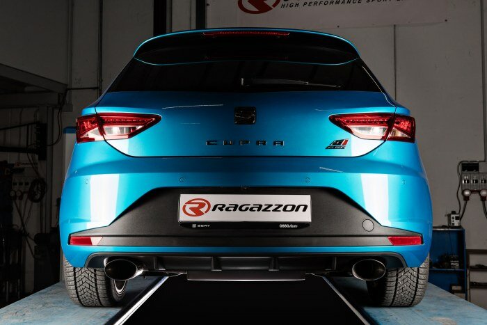 Einddemper van rvs links/rechts elk met ronde sport line-uitlaatpijp (2x70 mm verspringend geplaatst) extra grote uitlaatpijp met een diameter van 76 mm