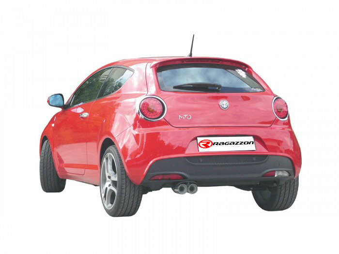 Einddemper van rvs met centrale ronde sport line-uitlaatpijp 2x90 mm - aanpassing van de originele achterbumper is vereist - past op de cadamuro-achterbumper