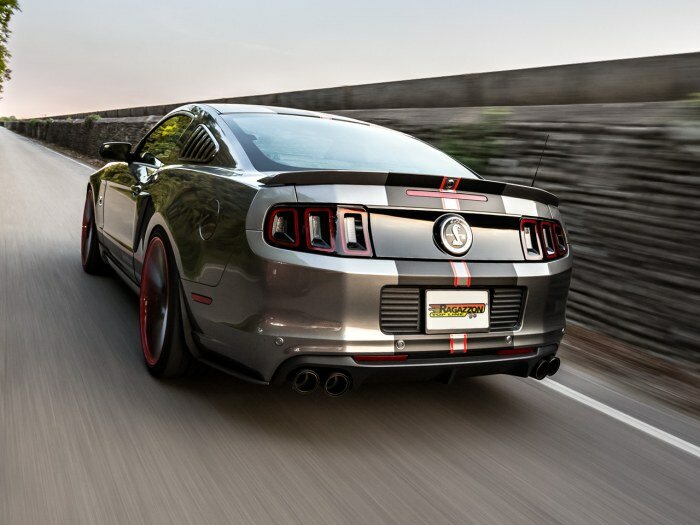 Stainless steel rear silencer left/right each with round Carbon Shot tail pipe 90 mm