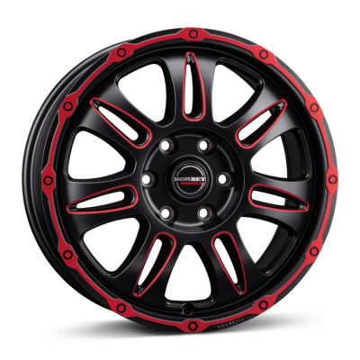 Borbet CW8 - red rim window polished matt - 8J x 18inch ET45 6x120 naaf 74.6