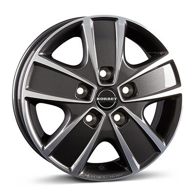 Borbet CWG - mistral anthracite polished - 6J x 16inch ET68 5x130 naaf 78.1