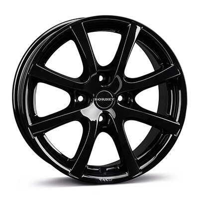 Borbet LV4 - black glossy - 7J x 17inch ET38 4x100 naaf 64