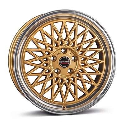 Borbet B - gold rim polished - 7J x 17inch ET38 4x100 naaf 64