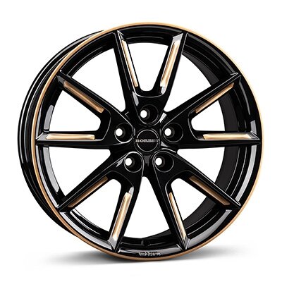 Borbet LX18 - black glossy gold spoke rim - 8J x 18inch ET44 5x112 naaf 57.1