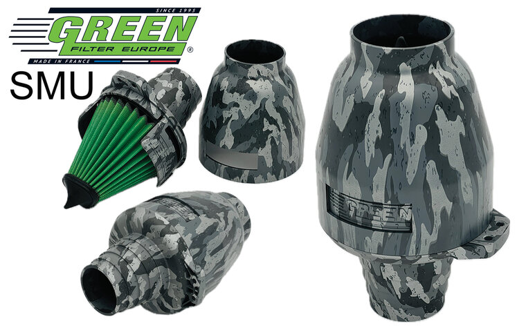 GREEN Universele Power Filter Storm Camouflage grey 65/70/75/80/85mm aansluiting