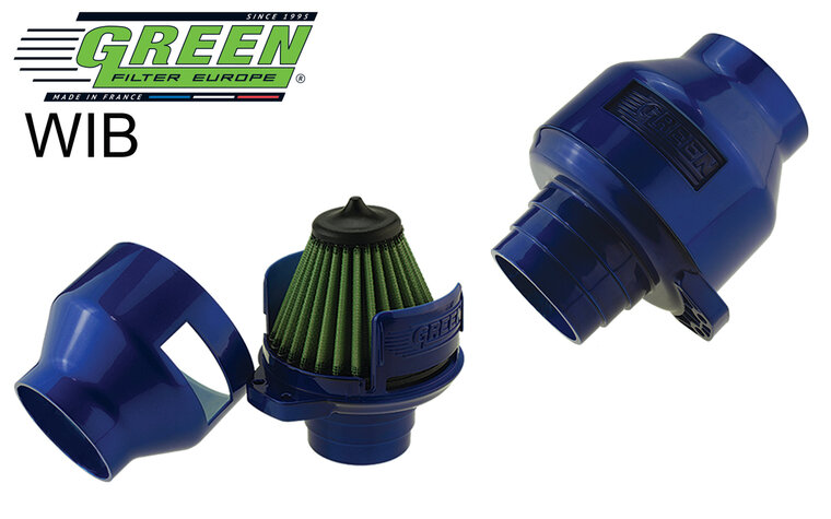 GREEN Universele Power Filter Wind Blauw 65/70/75mm aansluiting