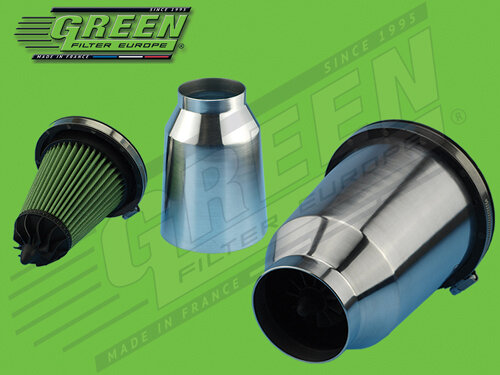 GREEN Universele Power Filter Twister Aluminium hoogte 185 mm, basis 145 mm, top 79 mm