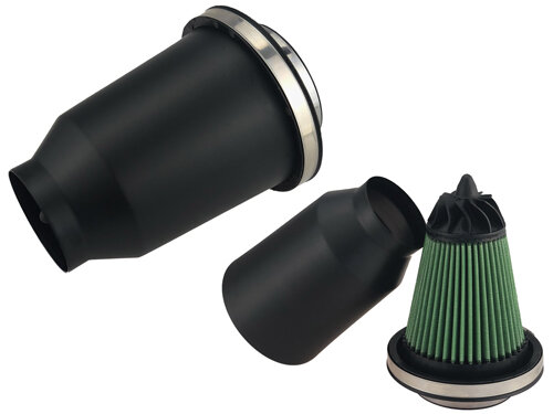 GREEN Universele Power Filter Twister Zwart hoogte 185 mm, basis 145 mm, top 79 mm
