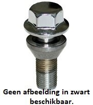 ST Wielbouten - Losse zit Conische kegel 60 M14x1.5 Lengte 40mm, SW19 - set 10 stuks zwart - ST56110491