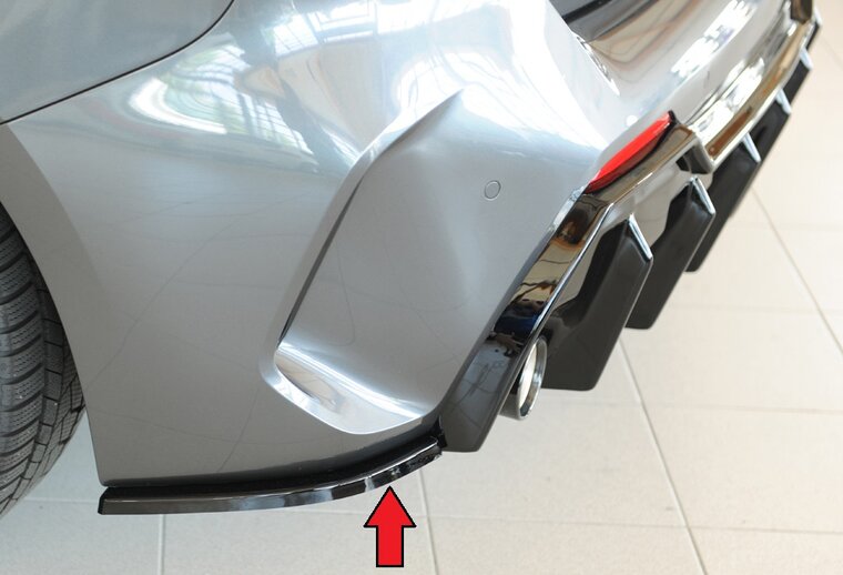 Rieger Tuning achterbumper aanzetstuk lateraal, links BMW 1-serie F40