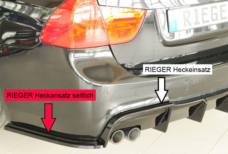 Rieger Tuning achterbumper aanzetstuk lateraal, links BMW 3-Serie E90