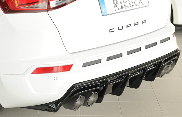 Rieger Tuning diffuser Glanzend zwart Seat Ateca Cupra voor voertuigen met originele trekhaak
