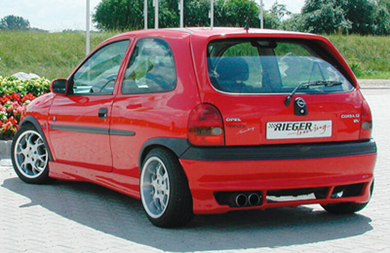 Rieger Tuning achterbumper verlenging Variante 2 Opel Corsa B