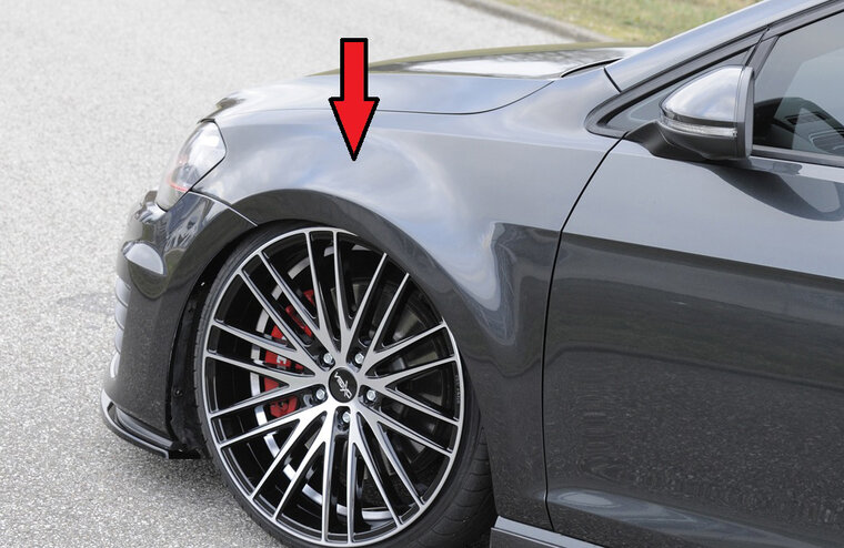 Rieger Tuning spatbord voor extreem verlagen Links VW Golf 7