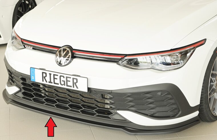 Rieger Tuning voorsplitter alleen voor GTI Clubsport VW Golf 8