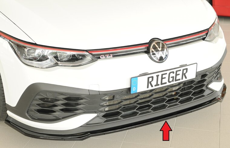 Rieger Tuning voorsplitter alleen voor GTI Clubsport VW Golf 8