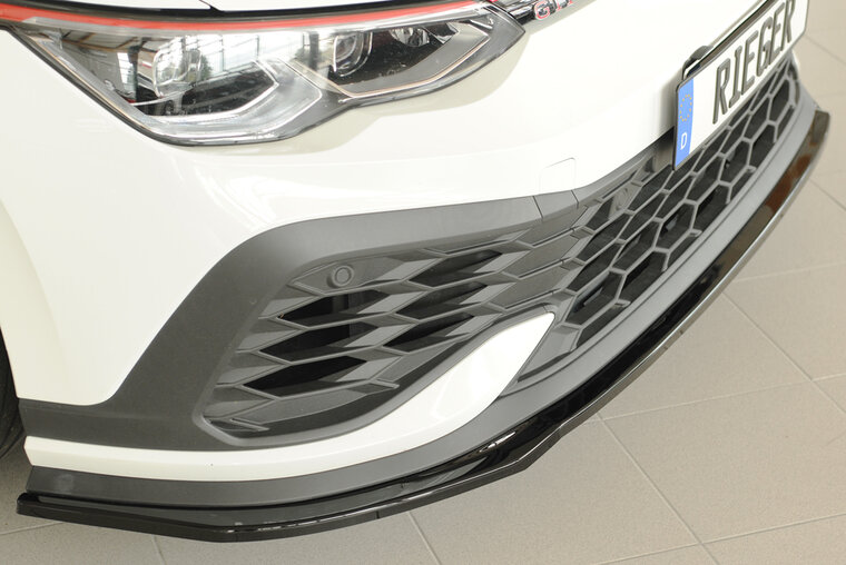 Rieger Tuning voorsplitter alleen voor GTI Clubsport VW Golf 8