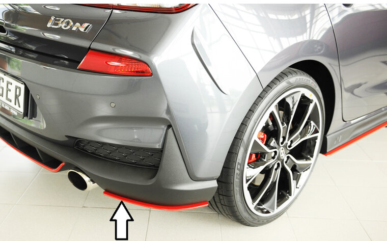 Rieger Tuning achterbumper aanzetstuk lateraal, rechts Hyundai i30 N