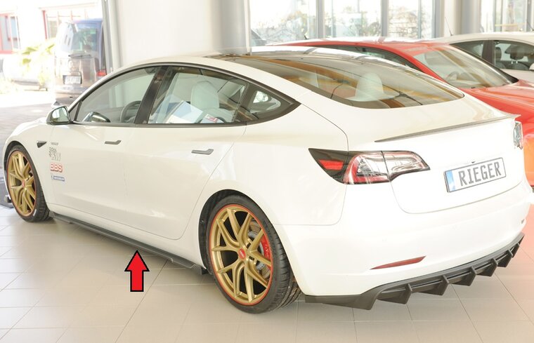 Rieger Tuning sideskirt aanzetstuk Links Tesla Model 3