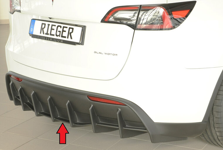 Rieger Tuning diffuser Matt Zwart Tesla Model Y voor voertuigen met trekhaak