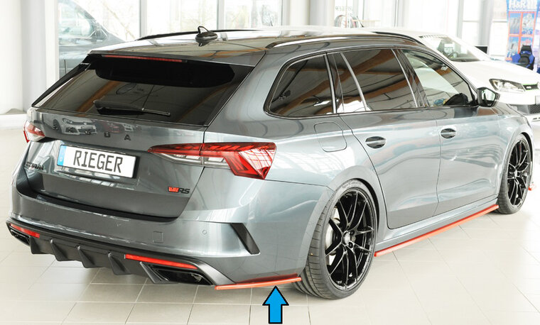 Rieger Tuning achterbumper aanzetstuk lateraal, links Skoda Octavia RS NX