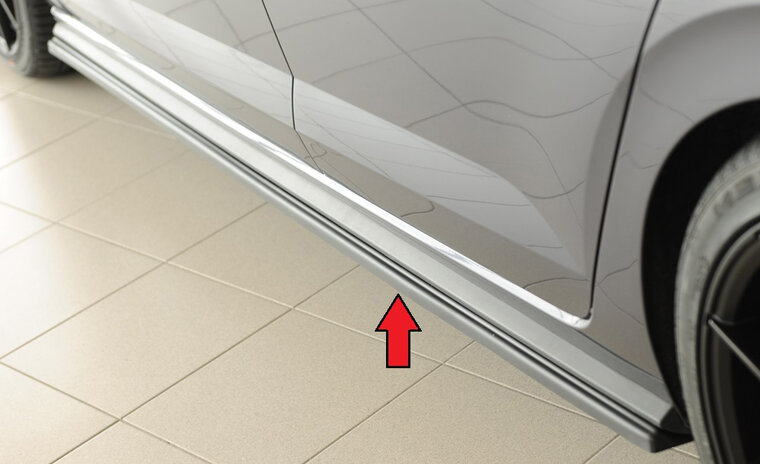 Rieger Tuning sideskirt aanpak Links VW Polo (AW)