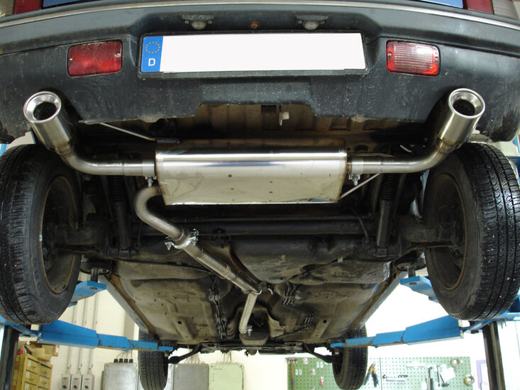 Fox Sportuitlaat Peugeot 205 achterdemper, dwarsuitlaat rechts/links - 1x90 type 13 rechts/links