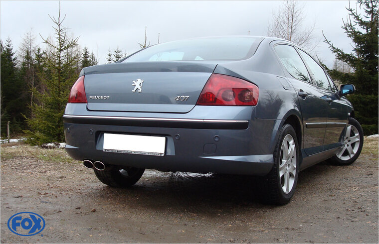 Fox Sportuitlaat Peugeot 407 - 2.0l 16V Achterdemper - 2x106x71 Type 33