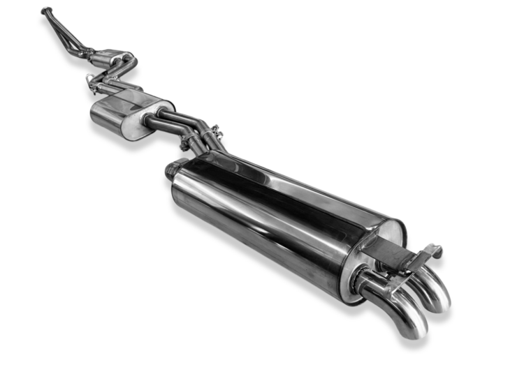 Fox Sportuitlaat Mercedes W123/S123 - Compleet uitlaatsysteem voor 4-cilindermotoren, bestaande uit achterdemper, middendemper en voordemper met spruitstukbuizen - 2x55 Type 26