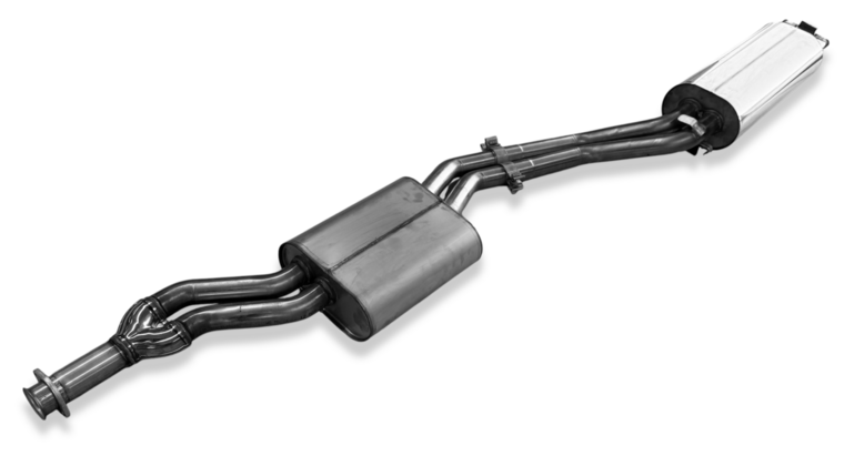Fox Sportuitlaat Mercedes W123/S123 - 4-cilinder halfsysteem vanaf de katalysator, bestaande uit achter- en voordemper - 2x55 Type 26