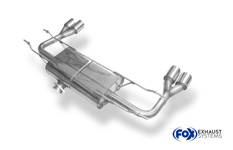 Fox Sportuitlaat Fiat 124 Spider achterdemper, dwarsuitgang rechts/links - 2x76 type 25 rechts/links