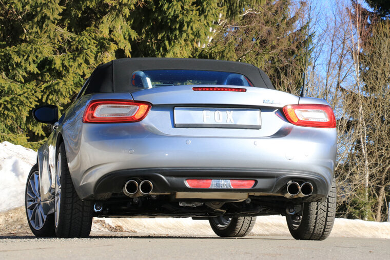 Fox Sportuitlaat Fiat 124 Spider achterdemper, dwarsuitgang rechts/links - 2x76 type 25 rechts/links