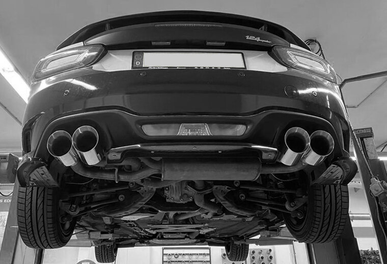 Fox Sportuitlaat Fiat 124 Spider Abarth uitlaatstukken rechts/links - 2x100 Type 25 rechts/links, compatibel met de originele achterdemper