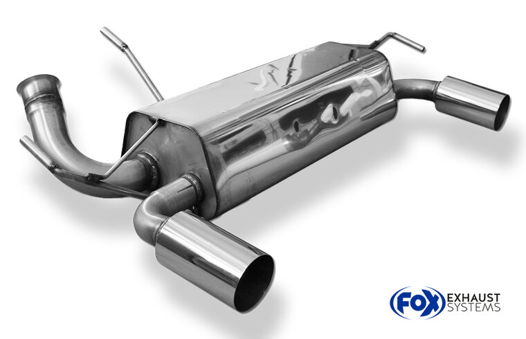 Fox Sportuitlaat Peugeot 206 RC achterdemper, dwarsuitgang rechts/links - 1x90 type 10 rechts/links