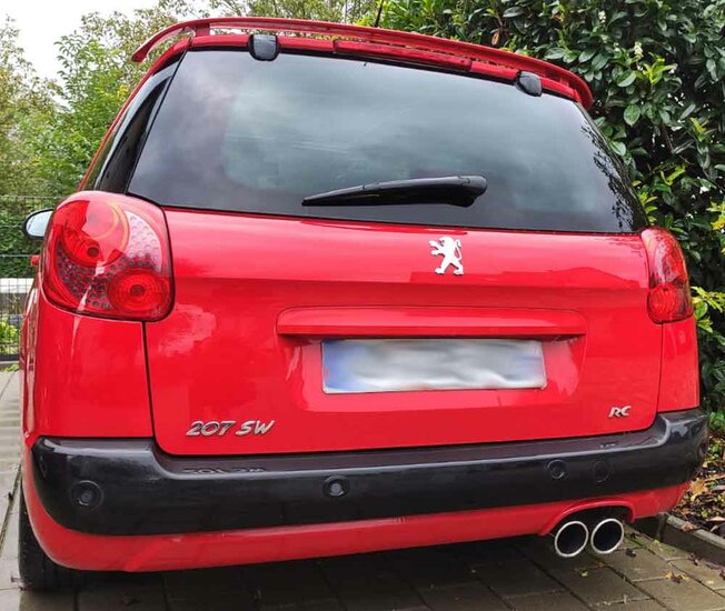 Fox Sportuitlaat Peugeot 207 SW RC enkelzijdige achterdemper - 2x100 Type 16