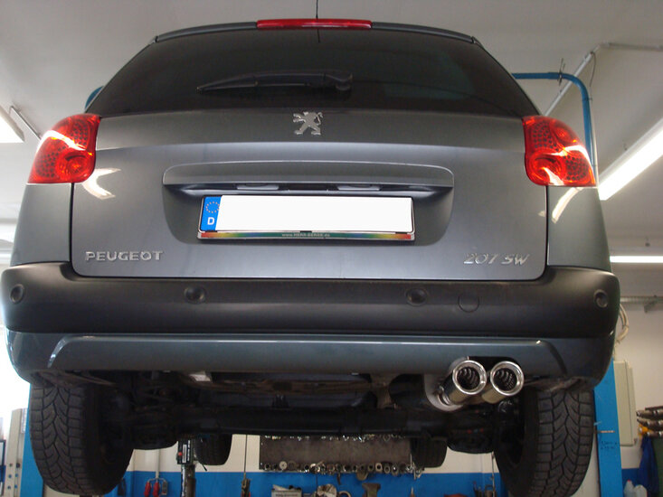 Fox Sportuitlaat Peugeot 207 SW enkelzijdige achterdemper - 2x80 Type 13