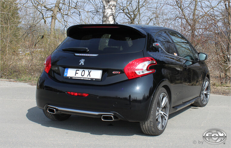 Fox Sportuitlaat Peugeot 208 GTI achterdemper, rechter/linker uitlaat - 145x65 type 59 rechts/links