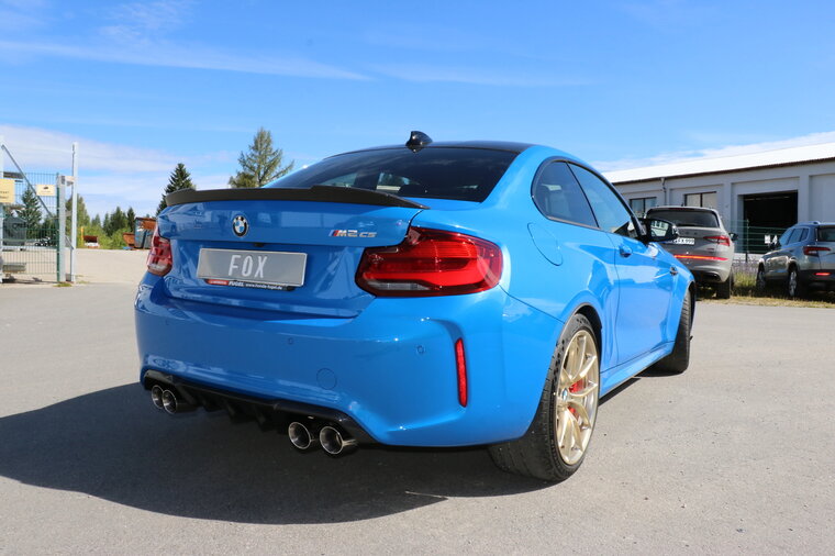 Fox Sportuitlaat BMW F87 M2 Competition + CS achterdemper, dwarsuitlaat rechts/links met 2 uitlaatkleppen - 2x90 Type 25 rechts/links
