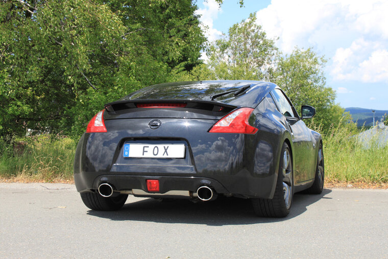 Fox Sportuitlaat Nissan 370Z achterdemper, dwarsuitgang rechts/links - 129x106 type 32 rechts/links