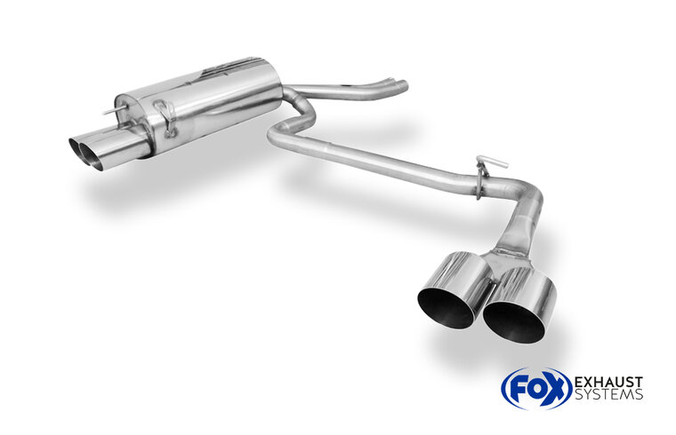 Fox Sportuitlaat BMW E46 E46 330d/ 330xd Achterdemper, rechter/linker uitlaat, dubbele doorstroming - 2x90 Type 14 rechts/links