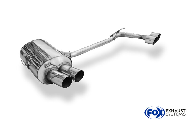 Fox Sportuitlaat BMW E46 E46 330d/ 330xd Achterdemper, rechter/linker uitlaat, dubbele doorstroming - 2x90 Type 14 rechts/links