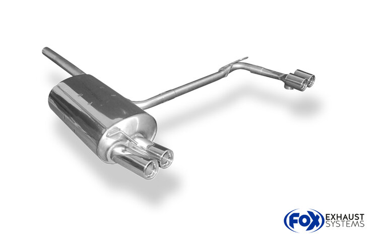 Fox Sportuitlaat BMW E46 320d Achterdemper, Rechts/Links Uitlaat, Enkele Doorstroming - 2x76 Type 13 Rechts/Links