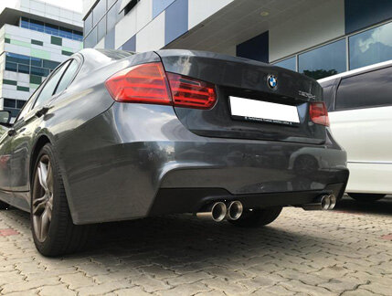 Fox Sportuitlaat BMW F30/31 - 316d/318d/320d M-pakket Achterdemper dwarsuitgang rechts/links - 2x80 Type 25 rechts/links